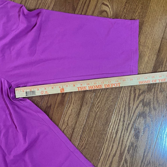 NWOT Blair Curved Hem White Tee & Elastic Waist Purple Pedal Pushers, Medium - Picture 15 of 16